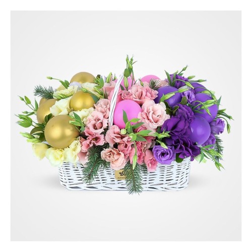 Sana Lisianthus Flower Basket